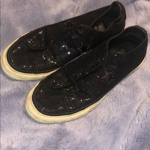 Sparkly Black Converse